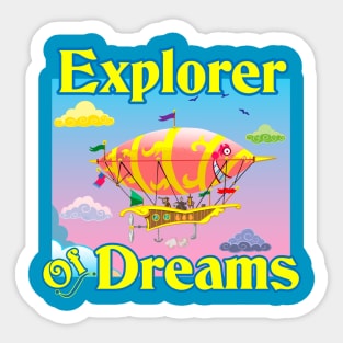 Steampunk Dirigible Explorer of Dreams Sticker